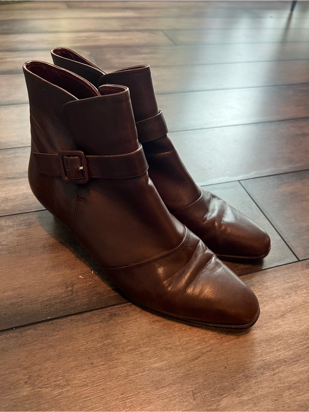 Vintage Amalfi by Rangoni "Idle" Leather Ankle Booties Made in Italy Brown 8